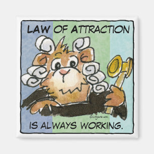 Cartoon Law of Attraction Hamster Judge Magnet