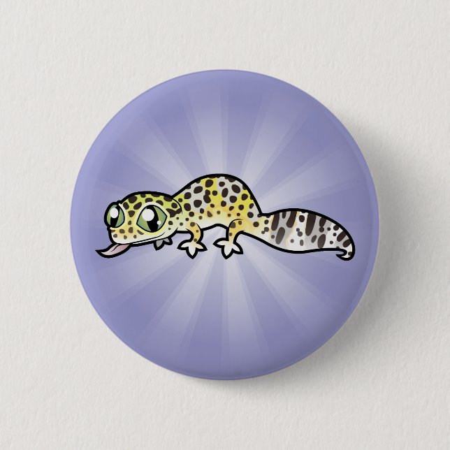 Cartoon Leopard Gecko 2 Inch Round Button (Front)