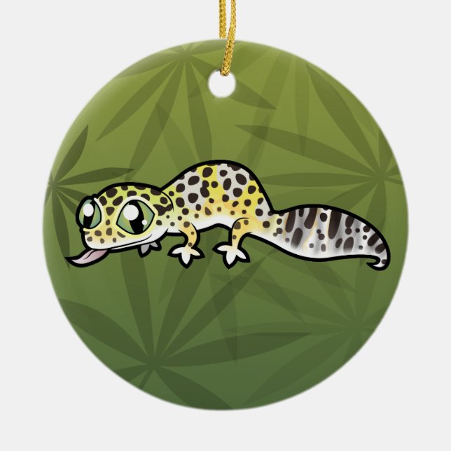 Cartoon Leopard Gecko Ceramic Ornament (Front)