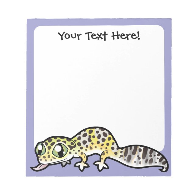 Cartoon Leopard Gecko Notepad (Front)