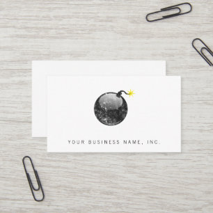 Cartoon Letterpress Style Bomb Business Card