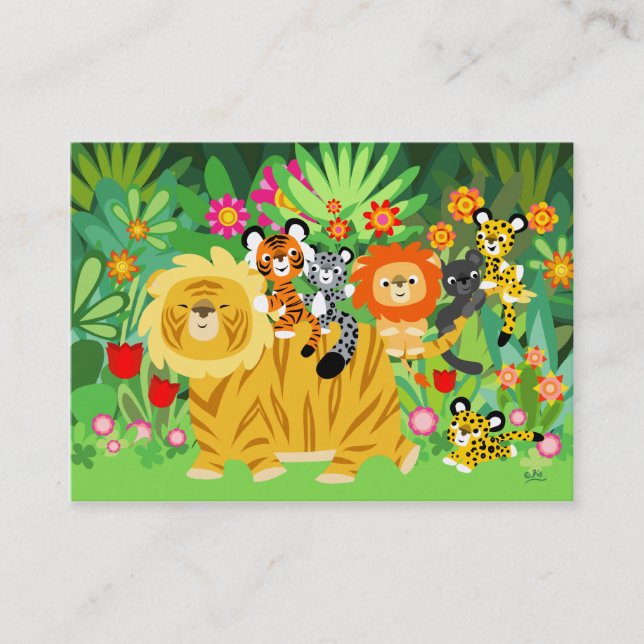 Cartoon Liger and Friends ACEO/Business card (Front)