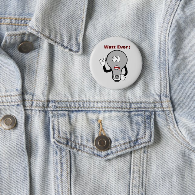 Cartoon lightbulb  2 inch round button (In Situ)