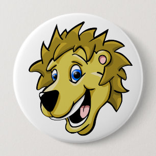 Cartoon Lion 4 Inch Round Button