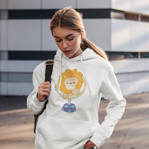 Cartoon Lion Jumping Through Ring Hoodie