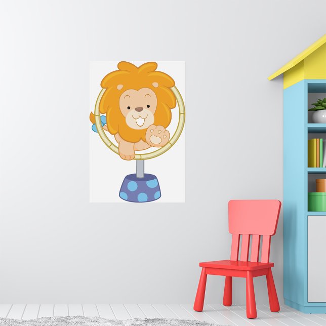 Cartoon Lion Jumping Through Ring Poster (Creator Uploaded)