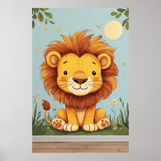 Cartoon Lion kids wall art (Front)