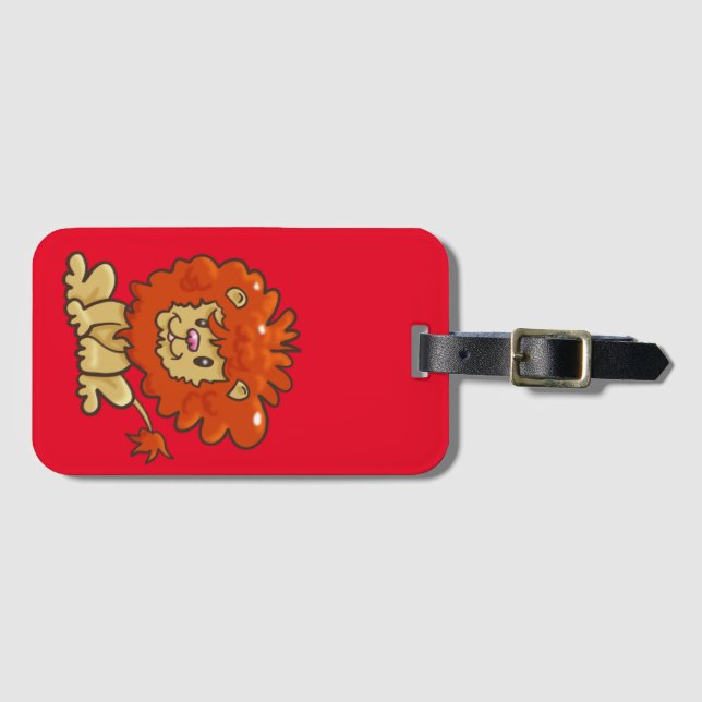 Cartoon Lion Luggage Tag (Front Horizontal)