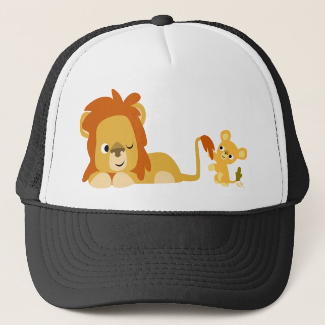 Cartoon Lion Papa et casquette d'épicerie (Devant)
