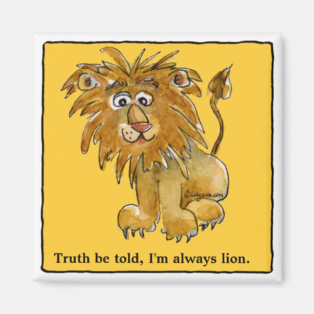 Cartoon Lion Personalized Magnets (Front)