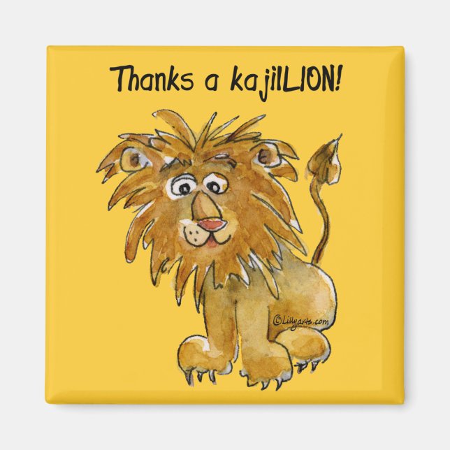 Cartoon Lion Thank You Magnet (Front)