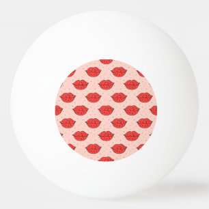 Cartoon lips: feminist doodle pattern. ping pong ball