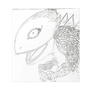 cartoon lizard monster notepad