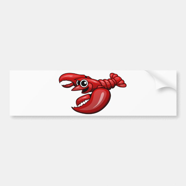 Cartoon Lobster Bumper Sticker (Front)