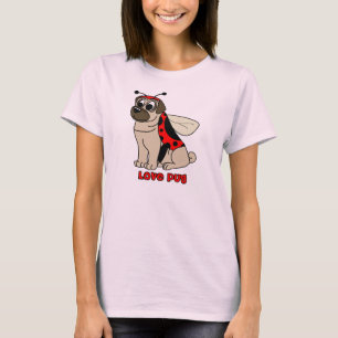Cartoon Love Pug T-Shirt