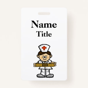 Cartoon Male Nurse Badge  Customize It!
