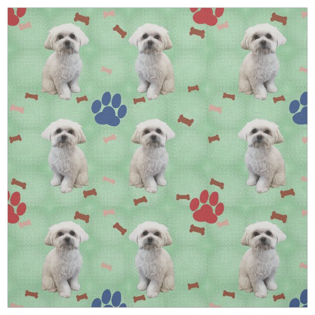 Cartoon Maltese Fabric (Swatch)