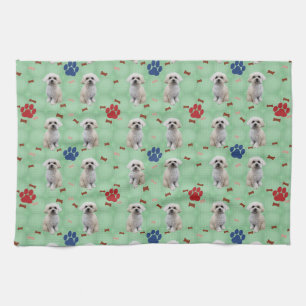 Cartoon Maltese Kitchen Towel