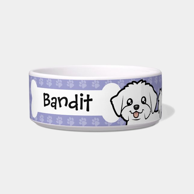Cartoon Maltese (puppy cut) Bowl
