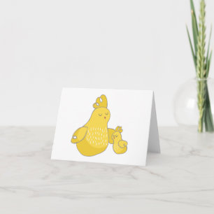 Cartoon Mama Hen with Chick BLANK  Card