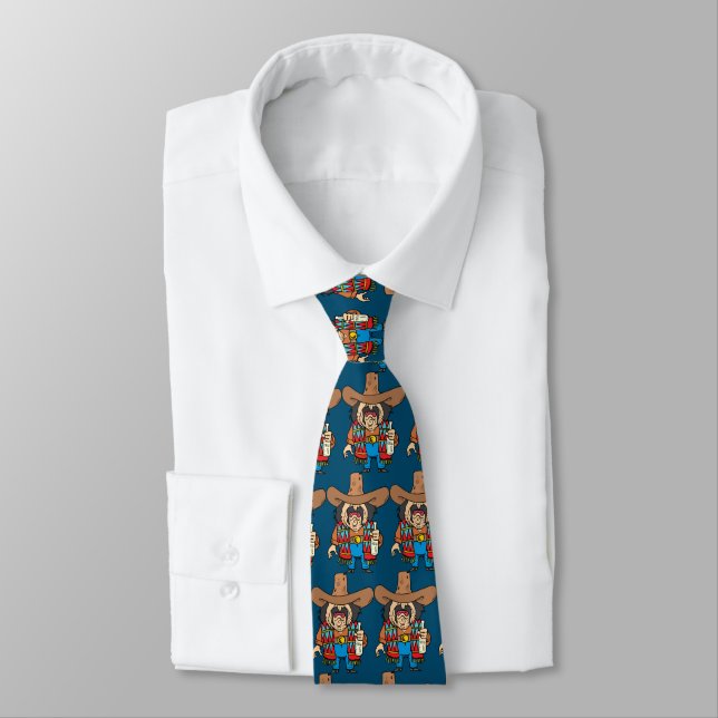 cartoon man drinking tequila tie (Tied)