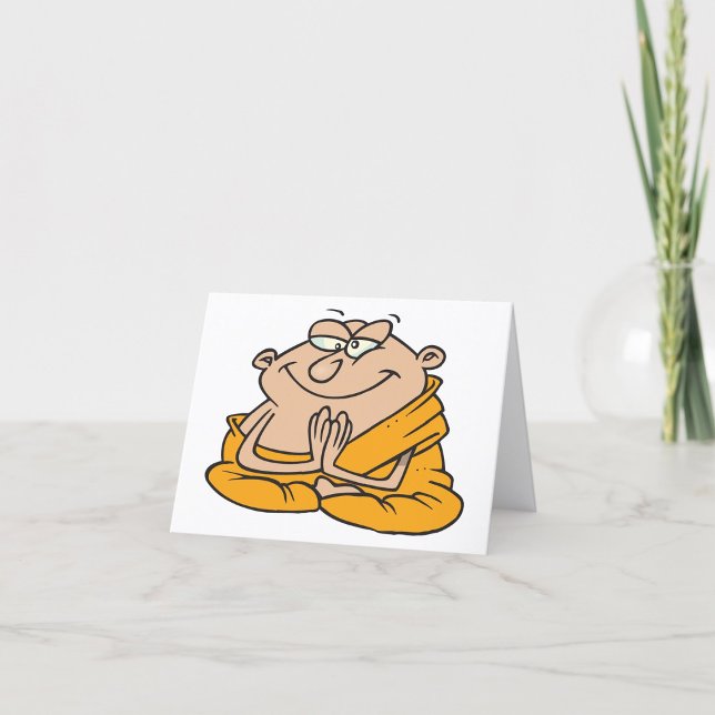Cartoon man Meditating Thank You Card (Creator Uploaded)