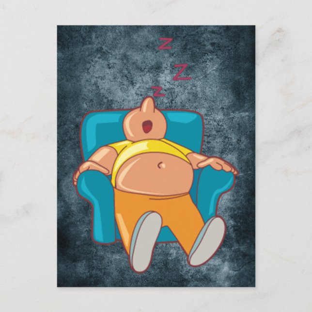 Cartoon Man Sleeping In Chair ZZZ Postcard (Front)
