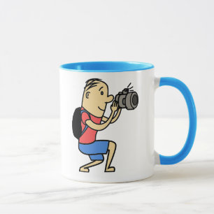 Cartoon man with camera mug