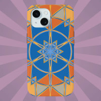 Cartoon Mandala Blue Orange and Yellow