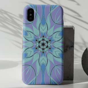 Cartoon Mandala Flower Blue and Purple iPhone 11 Case