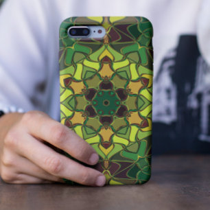 Cartoon Mandala Flower Green Yellow and Orange iPhone 11 Case
