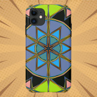 Cartoon Mandala Green Blue and Orange