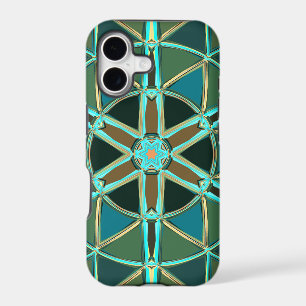 Cartoon Mandala Green Blue and Yellow