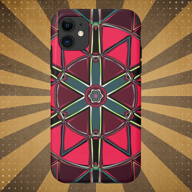 Cartoon Mandala Red and Green Case-Mate iPhone Case (Creator Uploaded)