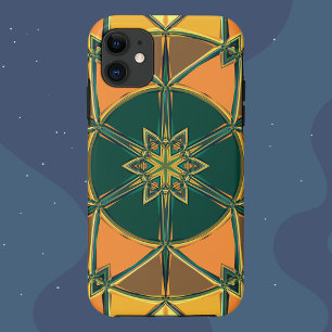 Cartoon Mandala Yellow Orange and Green iPhone 11 Case