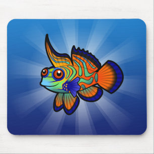 Cartoon Mandarin / Dragonet Fish Mouse Pad