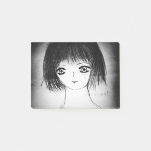 cartoon manga yaei drawing cute anime girl post-it notes