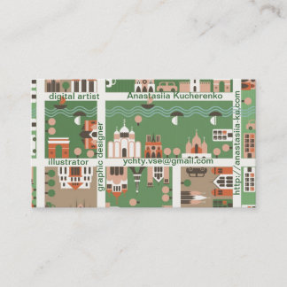 cartoon map name card