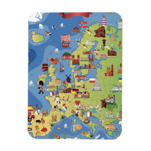 Cartoon Map of Europe Magnet