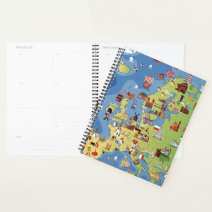 Cartoon Map of Europe Planner
