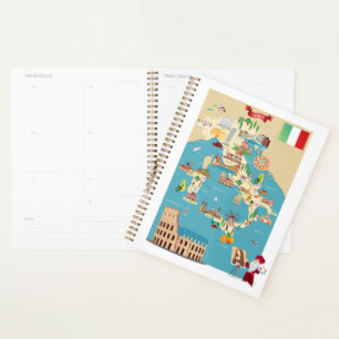 Cartoon Map of Italy Planner