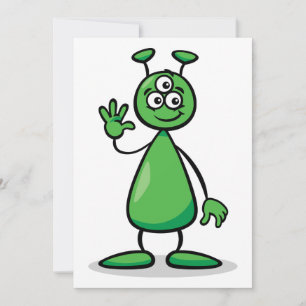 Cartoon Martian Invitation