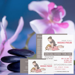 Cartoon Massage, Massage Therapy, Massage Parlor Flyer