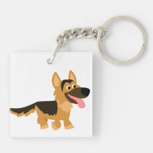 Cartoon mignon Allemand Berger Chien Porte - clé a