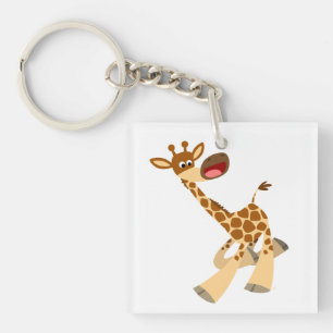 Cartoon mignon Ambling Giraffe Acrylique Porte - c