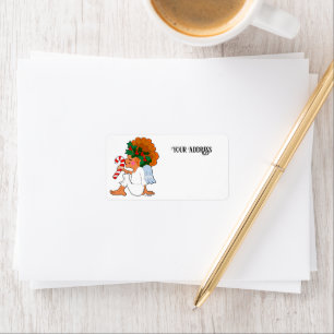 Cartoon mignon Noël Angel Étiquette de adresse