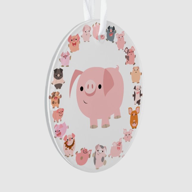 Cartoon mignon Porc Mandala Acrylique Ornement (devant)