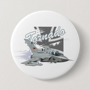 Cartoon military fighter plane 3 inch round button
