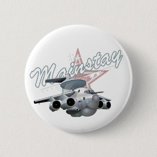 Cartoon military plane 2 inch round button