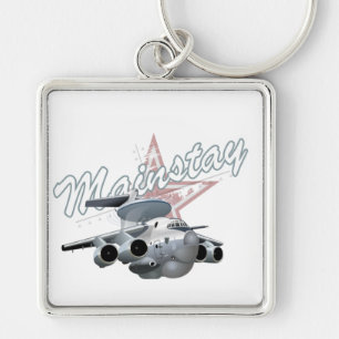 Cartoon military plane keychain